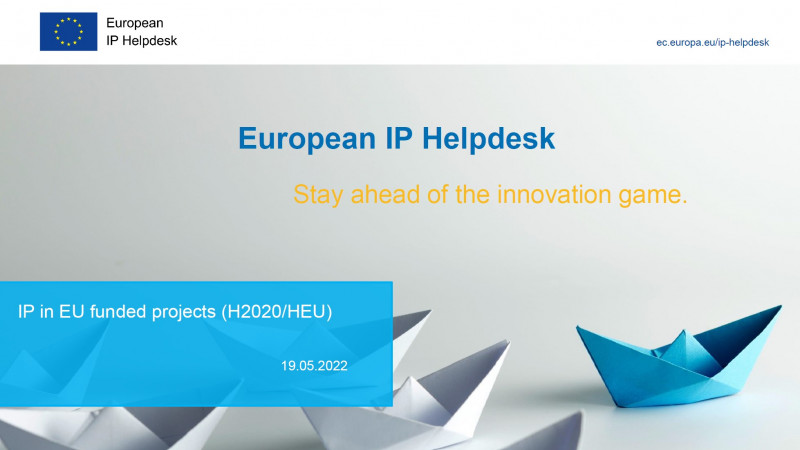 European IP Helpdesk - IP in EU funded projects (H2020/HE)